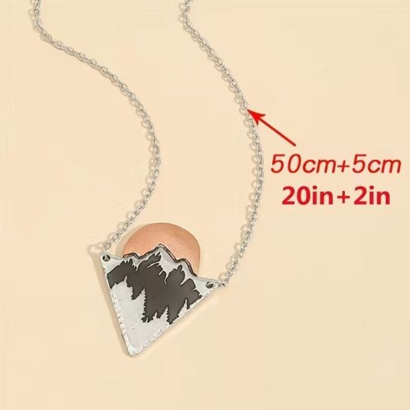 Pendant Necklace with Mountains and Setting Sun #645 - Picture 5 of 8